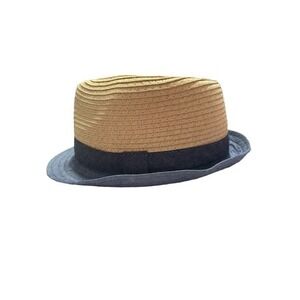 Youth Tan and Blue Straw Fedora Target Brand